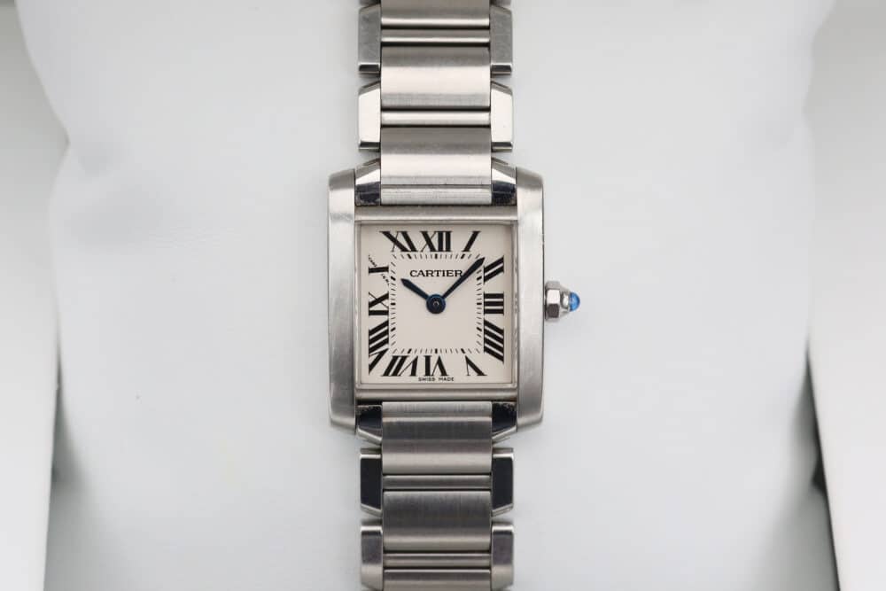 Cartier 2384 White Roman TANK FRANÇAISE 20mm
