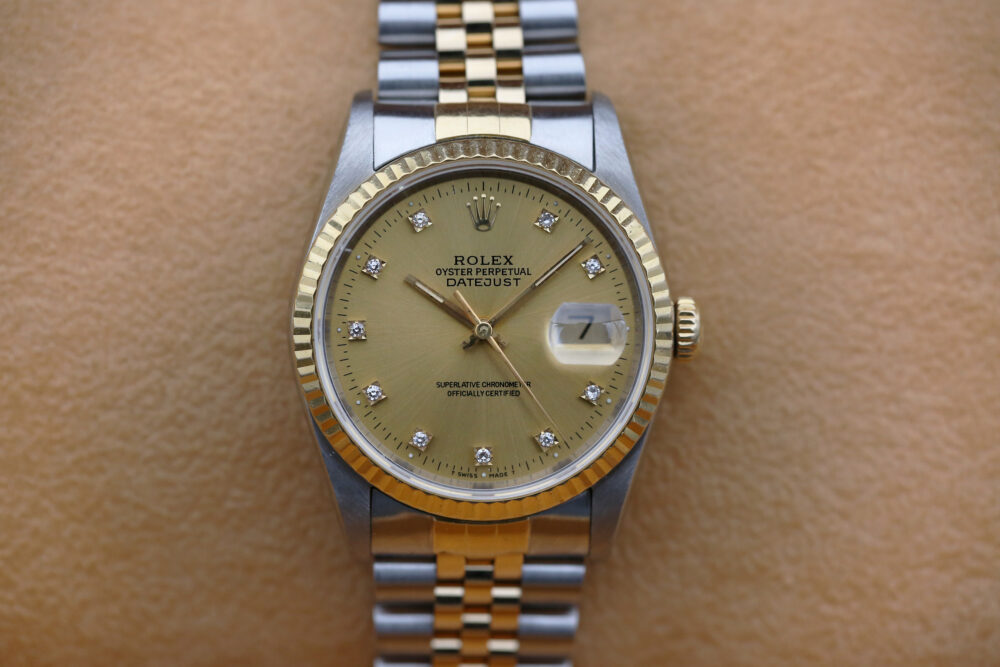 Rolex Datejust Champagne Diamond Dial 16233 36mm 1988